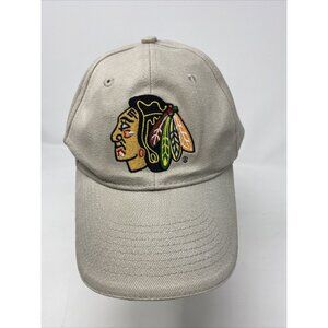 NHL Chicago Blackhawks Hockey Kick 10 Hat Golf Baseball Cap Tan Khaki Pepsi